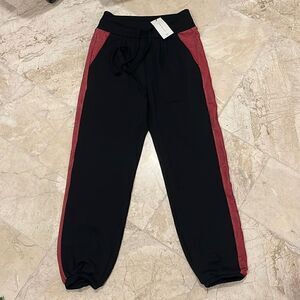 Black and red joggers by Christina Karin, iconic Chicago designer. size XS new